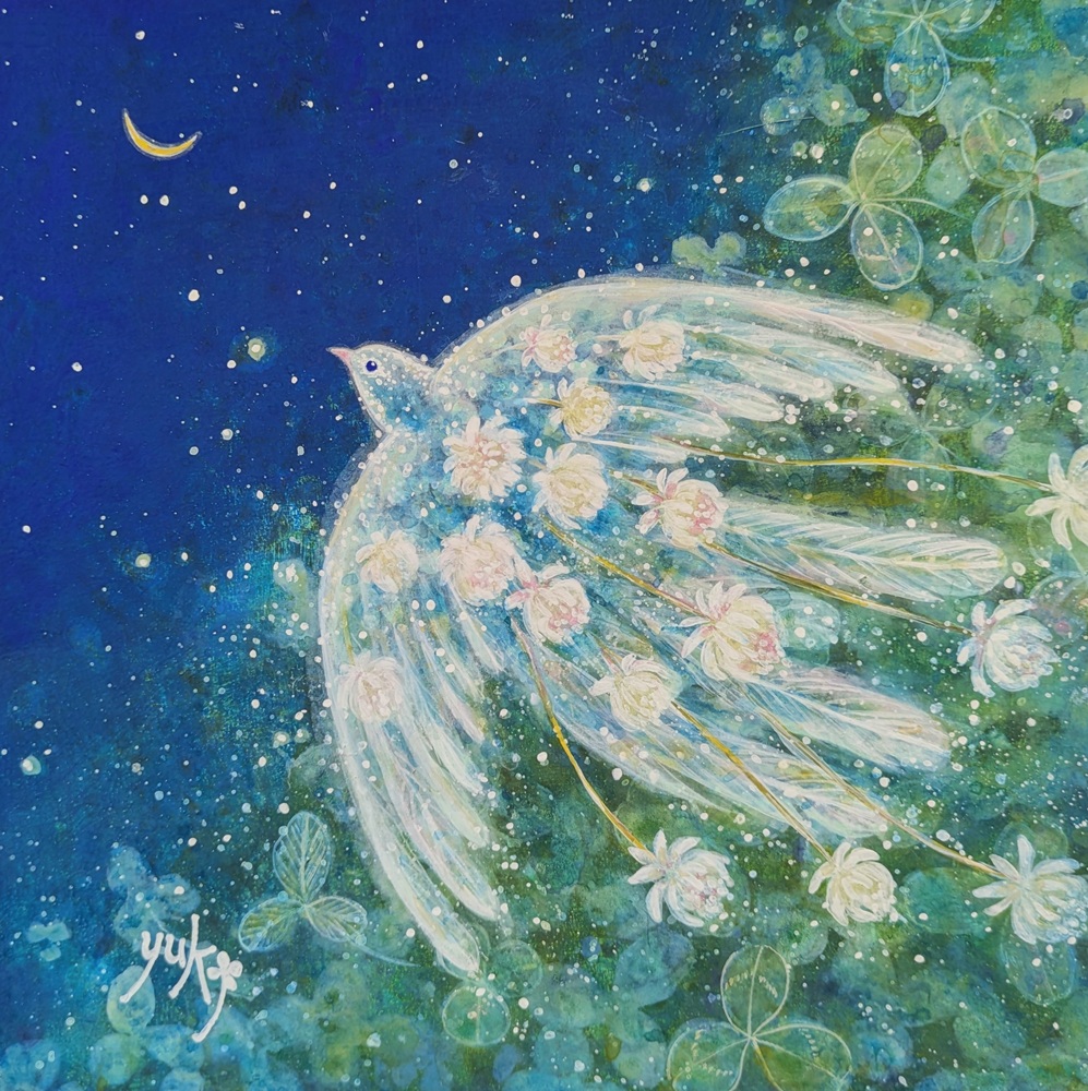 日々の物事から感じる優しさや繊細な思い を、水彩・アクリル・ガラス絵技法等で描いた作品展。